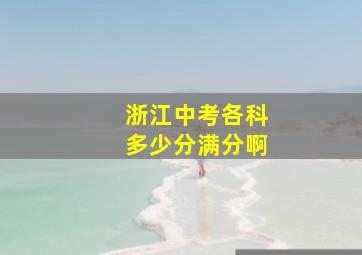 浙江中考各科多少分满分啊