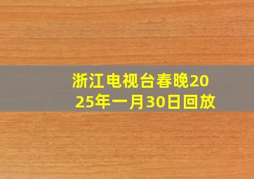 浙江电视台春晚2025年一月30日回放