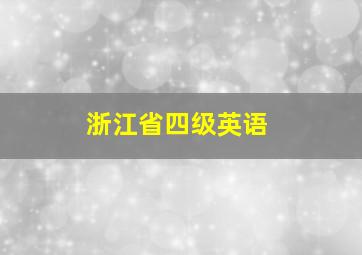 浙江省四级英语