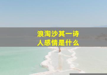 浪淘沙其一诗人感情是什么