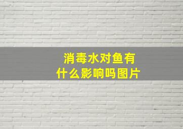 消毒水对鱼有什么影响吗图片