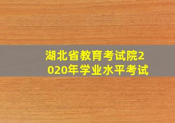 湖北省教育考试院2020年学业水平考试