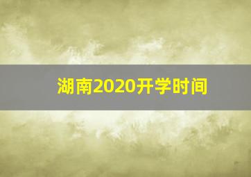 湖南2020开学时间