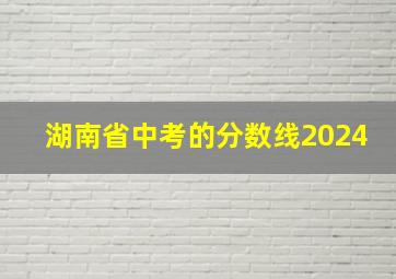 湖南省中考的分数线2024