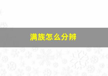 满族怎么分辨