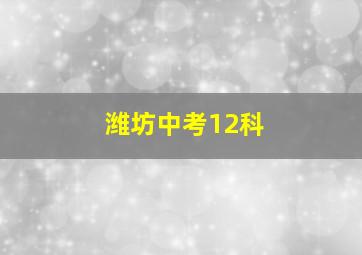 潍坊中考12科