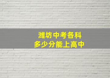 潍坊中考各科多少分能上高中