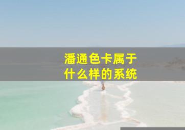 潘通色卡属于什么样的系统