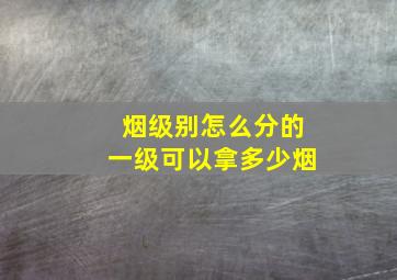 烟级别怎么分的一级可以拿多少烟