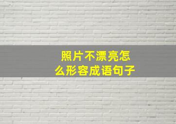 照片不漂亮怎么形容成语句子