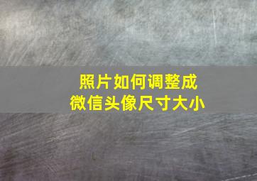 照片如何调整成微信头像尺寸大小