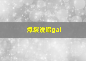 爆裂说唱gai