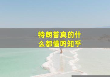 特朗普真的什么都懂吗知乎