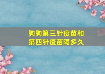 狗狗第三针疫苗和第四针疫苗隔多久