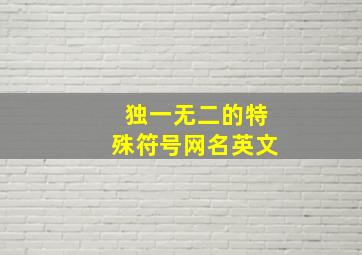 独一无二的特殊符号网名英文