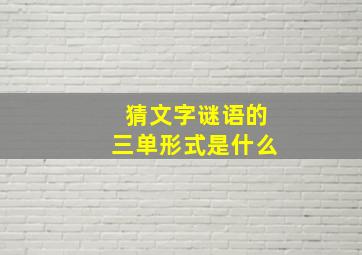 猜文字谜语的三单形式是什么