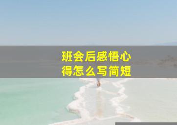 班会后感悟心得怎么写简短