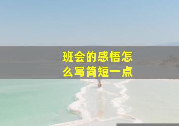 班会的感悟怎么写简短一点