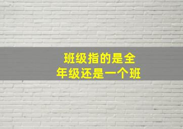 班级指的是全年级还是一个班