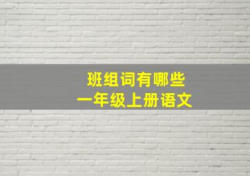 班组词有哪些一年级上册语文