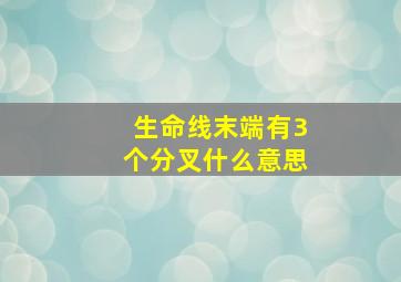 生命线末端有3个分叉什么意思