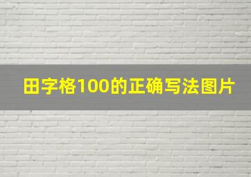 田字格100的正确写法图片