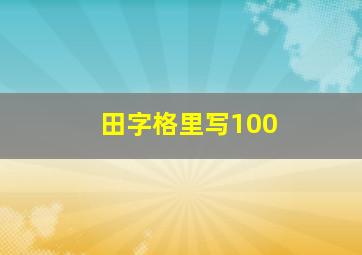 田字格里写100