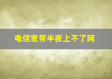 电信宽带半夜上不了网