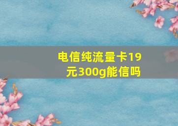 电信纯流量卡19元300g能信吗