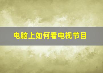 电脑上如何看电视节目