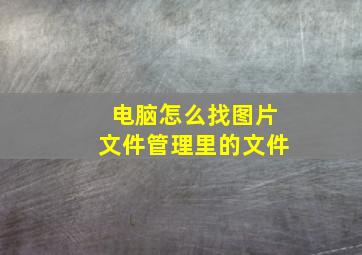 电脑怎么找图片文件管理里的文件