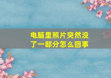 电脑里照片突然没了一部分怎么回事