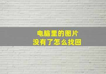 电脑里的图片没有了怎么找回