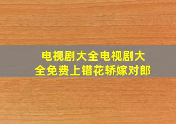 电视剧大全电视剧大全免费上错花轿嫁对郎