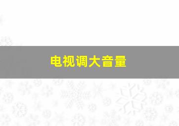 电视调大音量