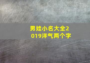 男娃小名大全2019洋气两个字