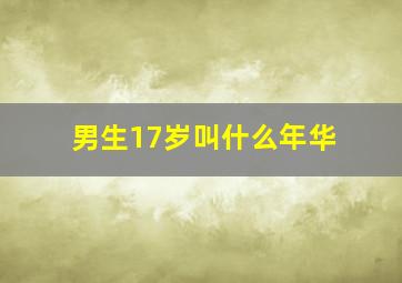 男生17岁叫什么年华