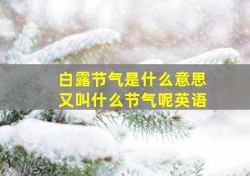 白露节气是什么意思又叫什么节气呢英语