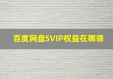 百度网盘SVIP权益在哪领