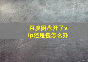 百度网盘开了vip还是慢怎么办