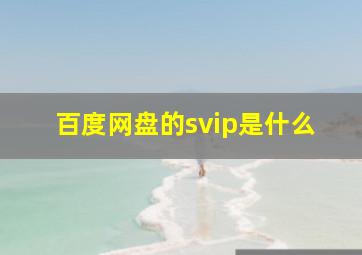 百度网盘的svip是什么