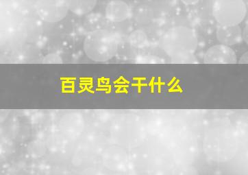 百灵鸟会干什么