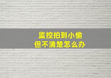 监控拍到小偷但不清楚怎么办