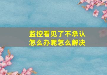 监控看见了不承认怎么办呢怎么解决