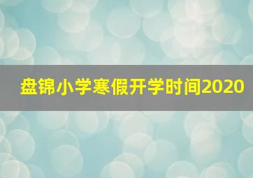 盘锦小学寒假开学时间2020