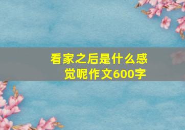 看家之后是什么感觉呢作文600字