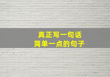 真正写一句话简单一点的句子