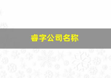 睿字公司名称