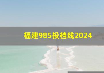 福建985投档线2024