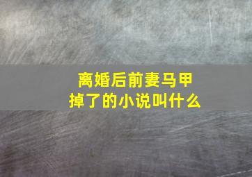 离婚后前妻马甲掉了的小说叫什么